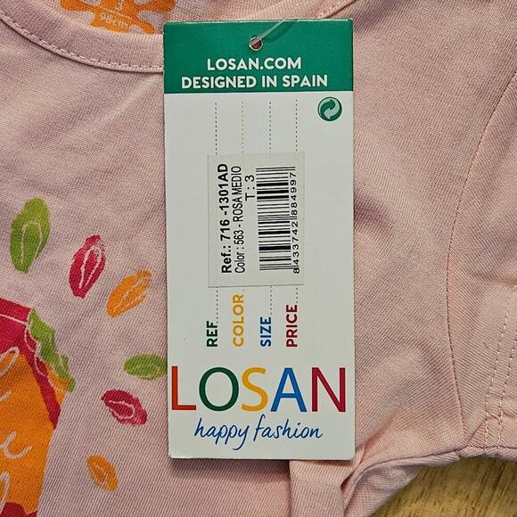Losan Toddler Girl's Size 3T Pink Summer Popsicle Short Sleeve Tee Shirt NWT - Picture 3 of 7